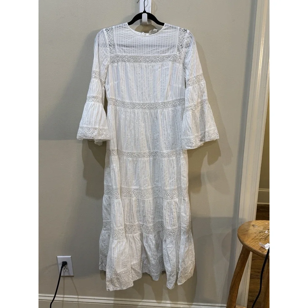 MICHAEL Michael Kors White‎ Dress Size XS Prairie Victorian Fairy Core Lace